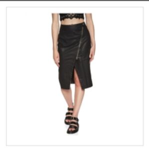 Free people wrap faux leather skirt
